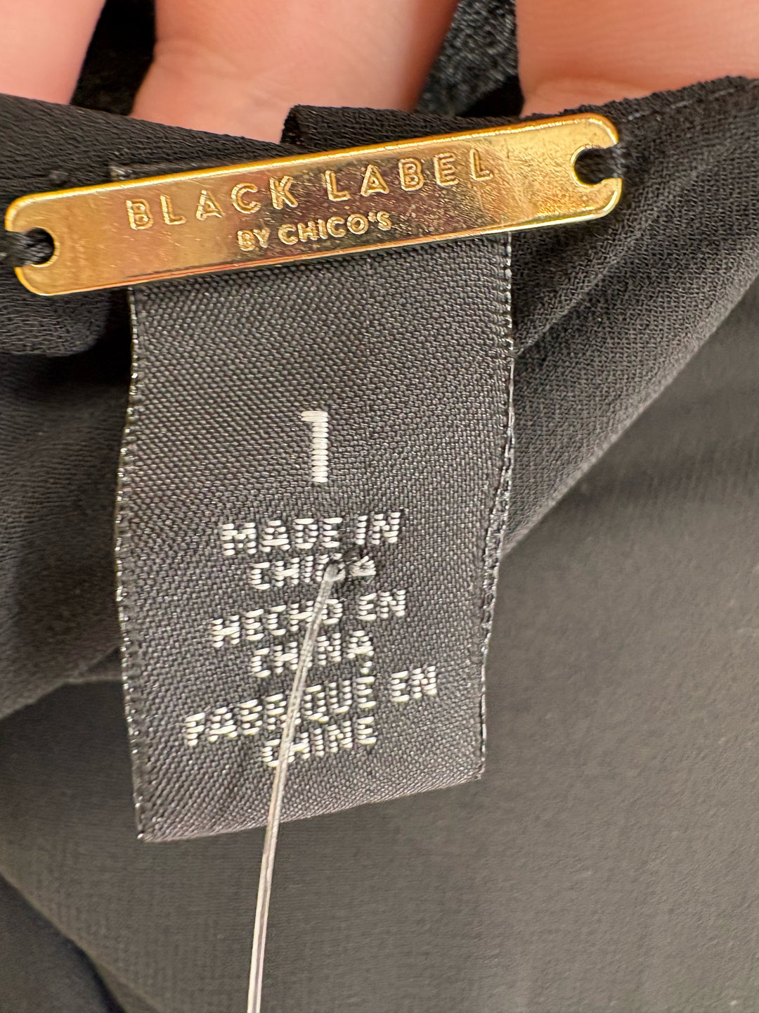 Size M Chico's Black Shirt