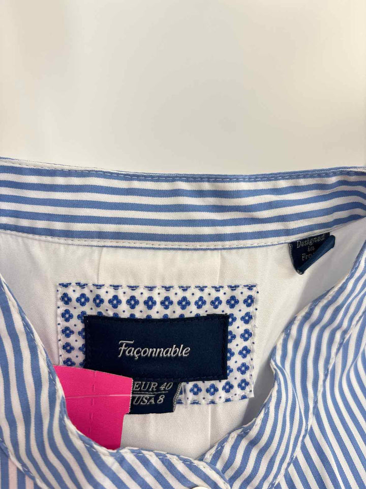 Size 8 FACONNABLE Navy Shirt