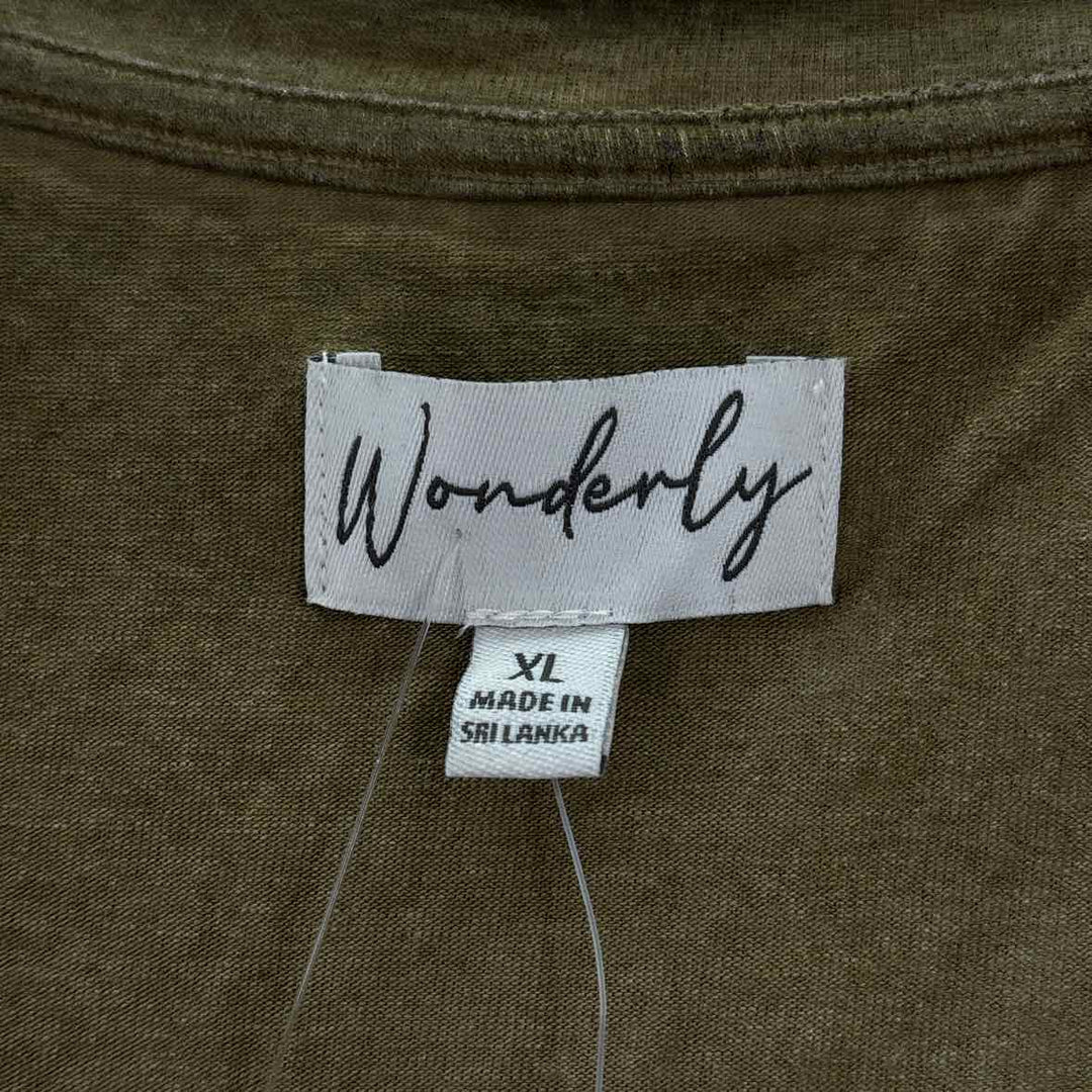 Size XL WONDERLY Olive Knit Shirt