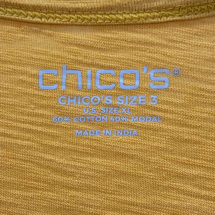 Size XL Chico's Mustard Cotton Modal Shirt