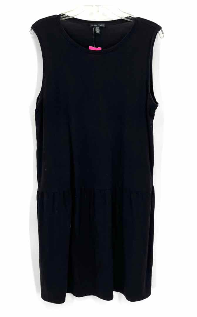 Size L Eileen Fisher Black Dress