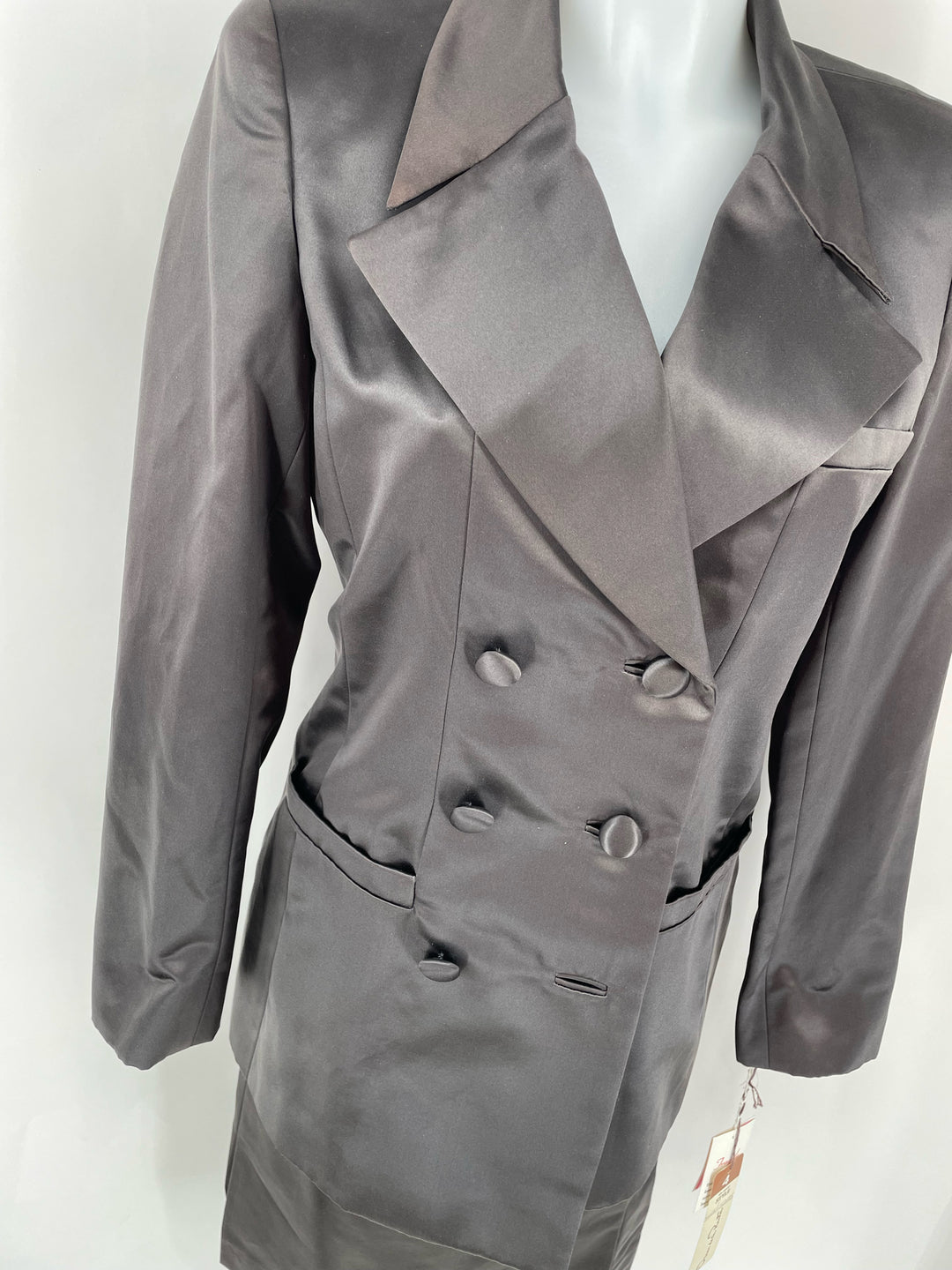 Size 4 OSCAR DE LA RENTE Gray Silk Luxury - Dress
