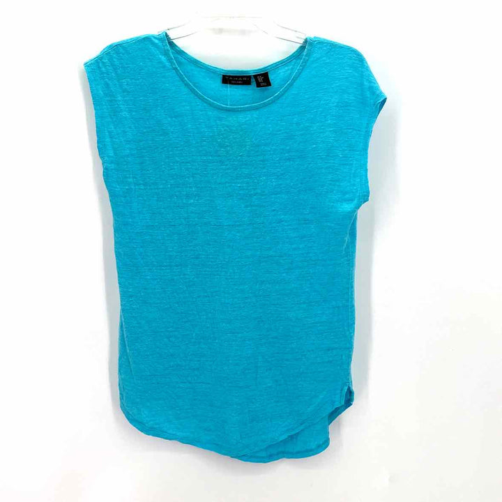 Size M TAHARI Turquoise Linen Shirt