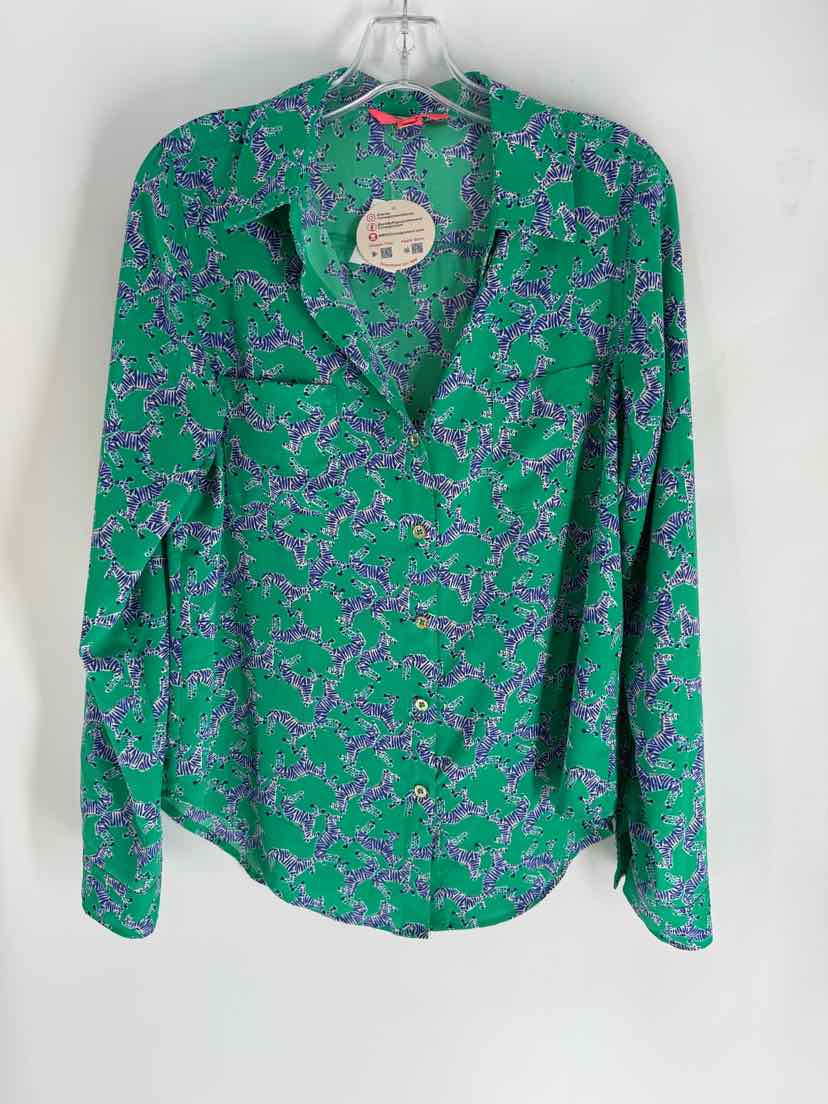 Size M Lilly Pulitzer Green Print Shirt