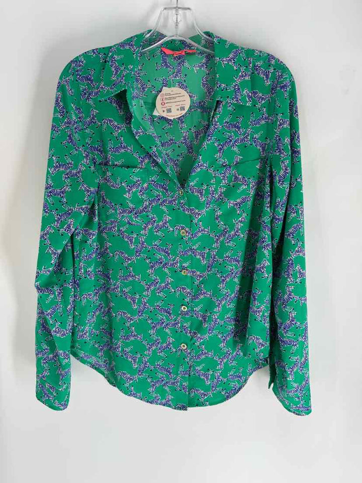 Size M Lilly Pulitzer Green Print Shirt