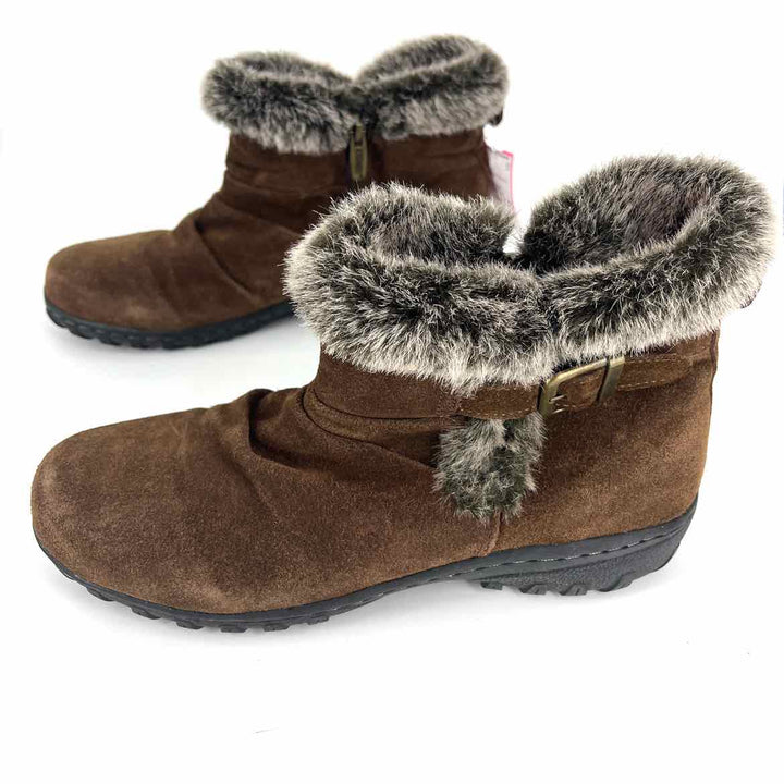 Shoe Size 9 KHOMBU Brown Leather Faux Fur Boots