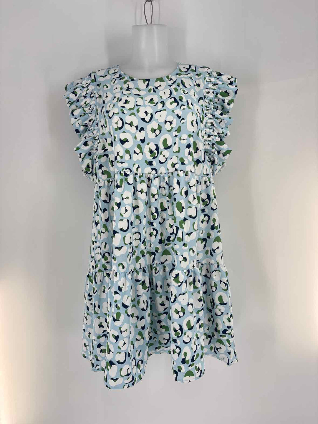 Size L MICHELLE MCDOWELL Blue Print Dress