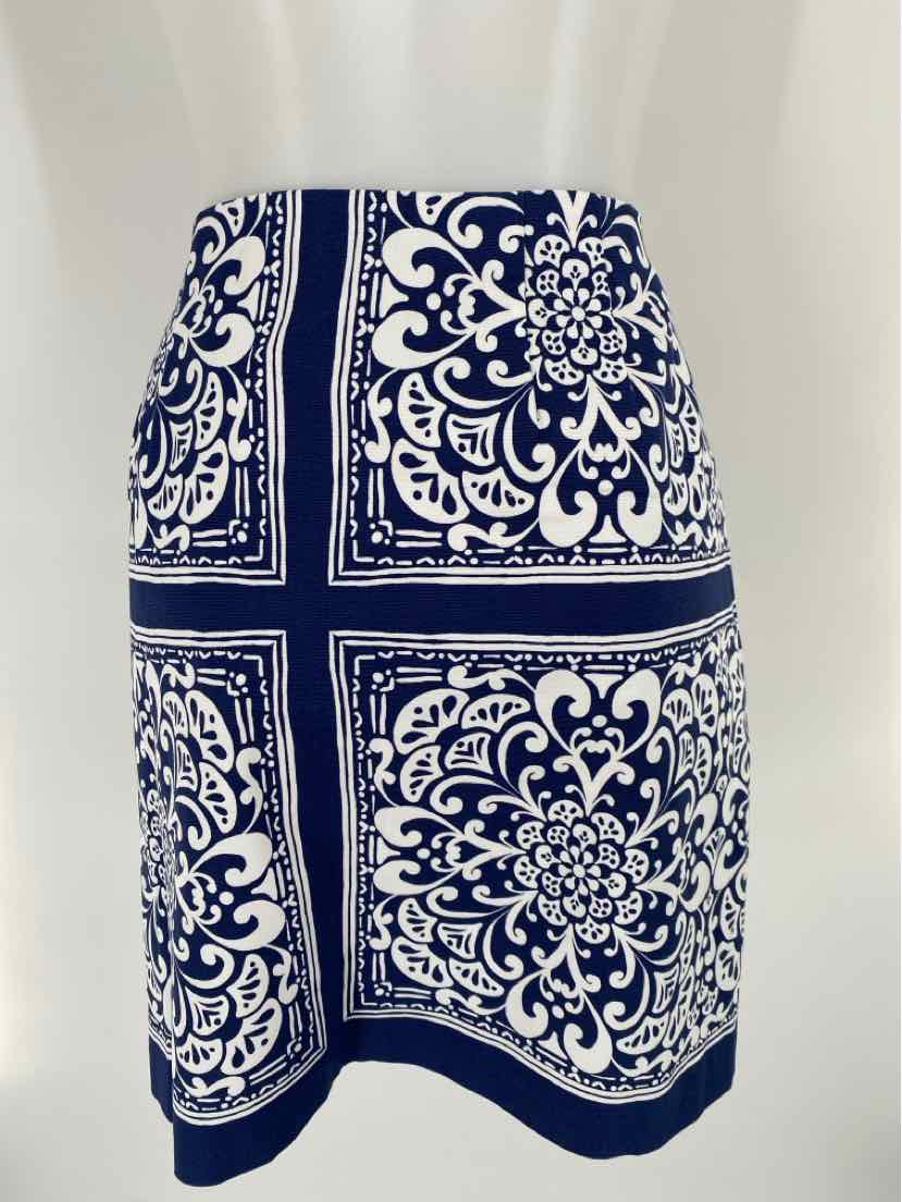 Size 12 Talbots Navy Print Skirt