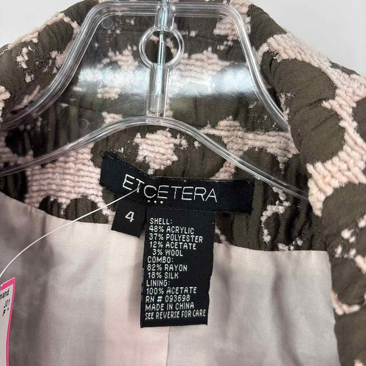 Size 4 ETCETERA Brown Velour Blazer