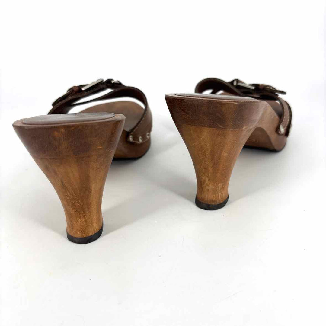 Shoe Size 9 MIA Brown Wood Sandals