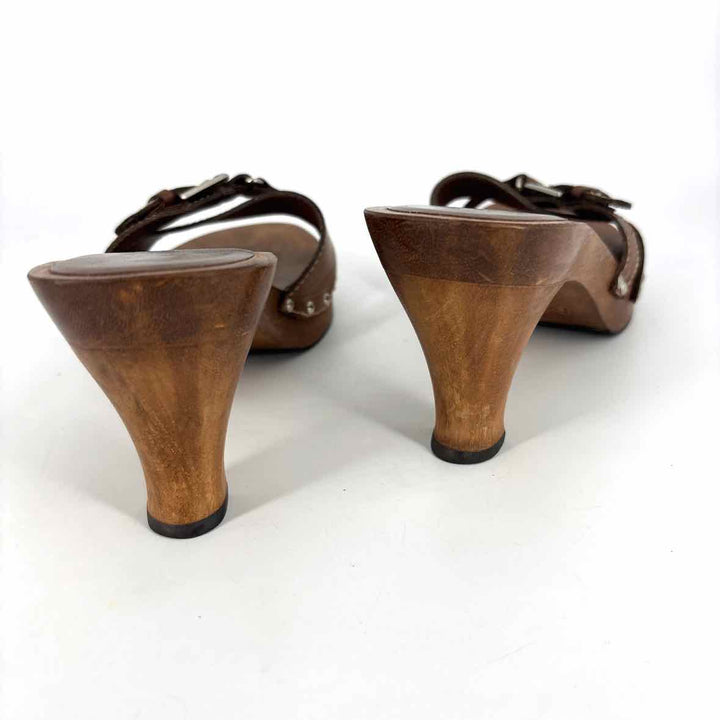 Shoe Size 9 MIA Brown Wood Sandals