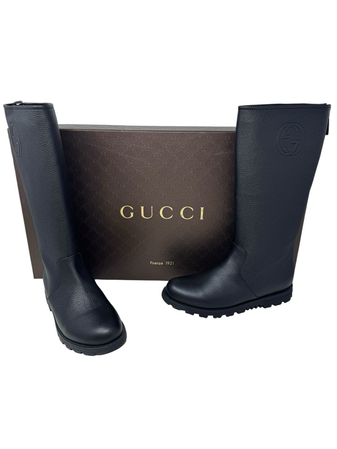 Shoe Size 38 Gucci Black Leather Luxury - Boots