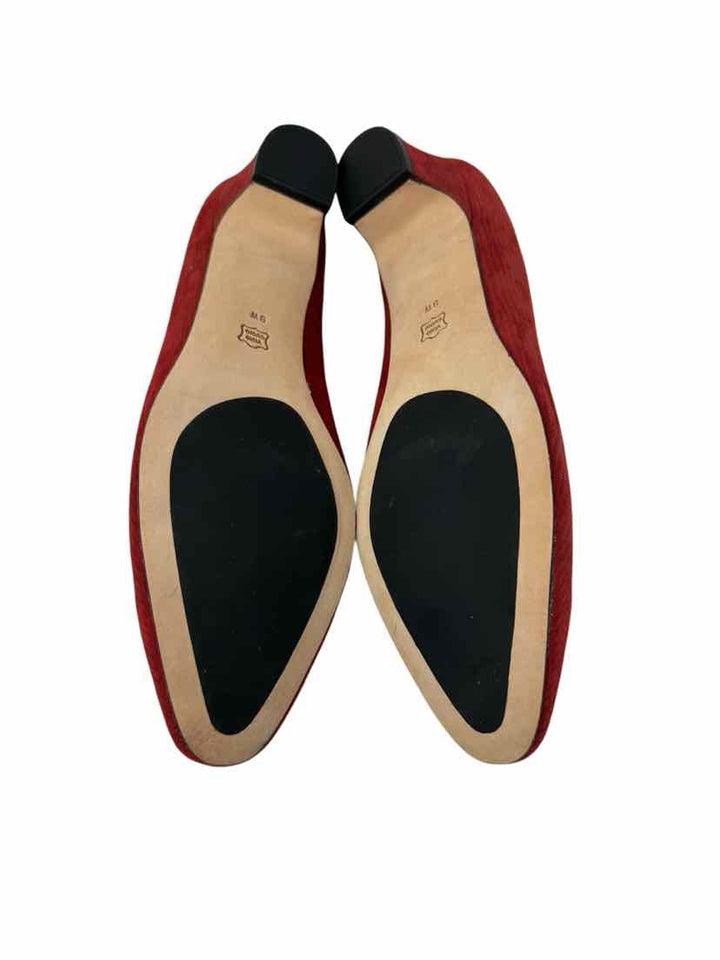 Shoe Size 9 VAN ELI Red Leather Pumps