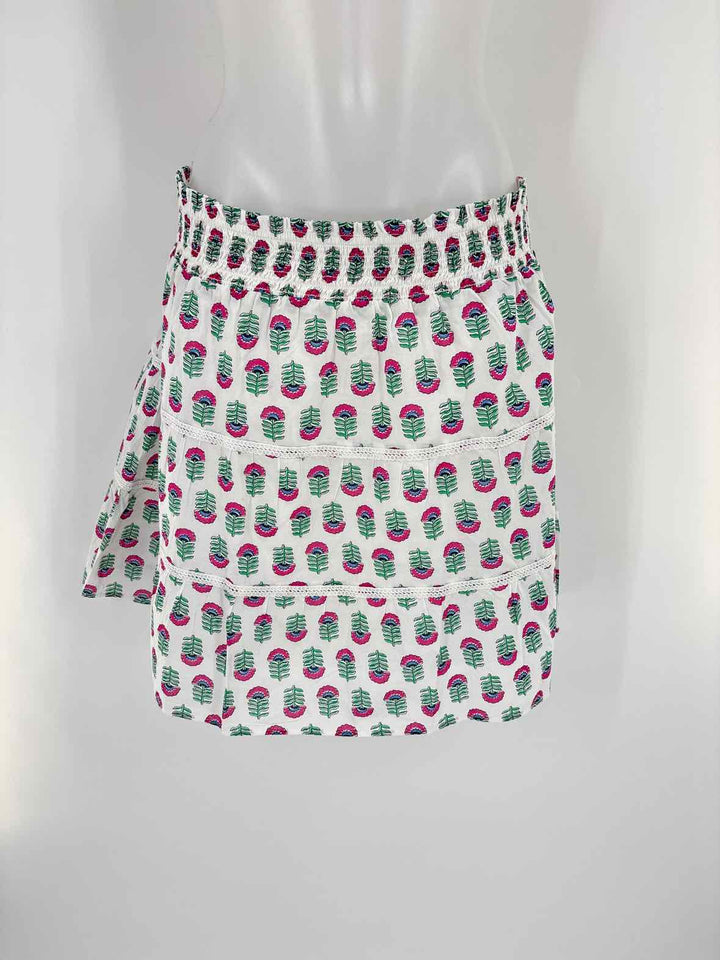 Size L J Crew White Print Skirt