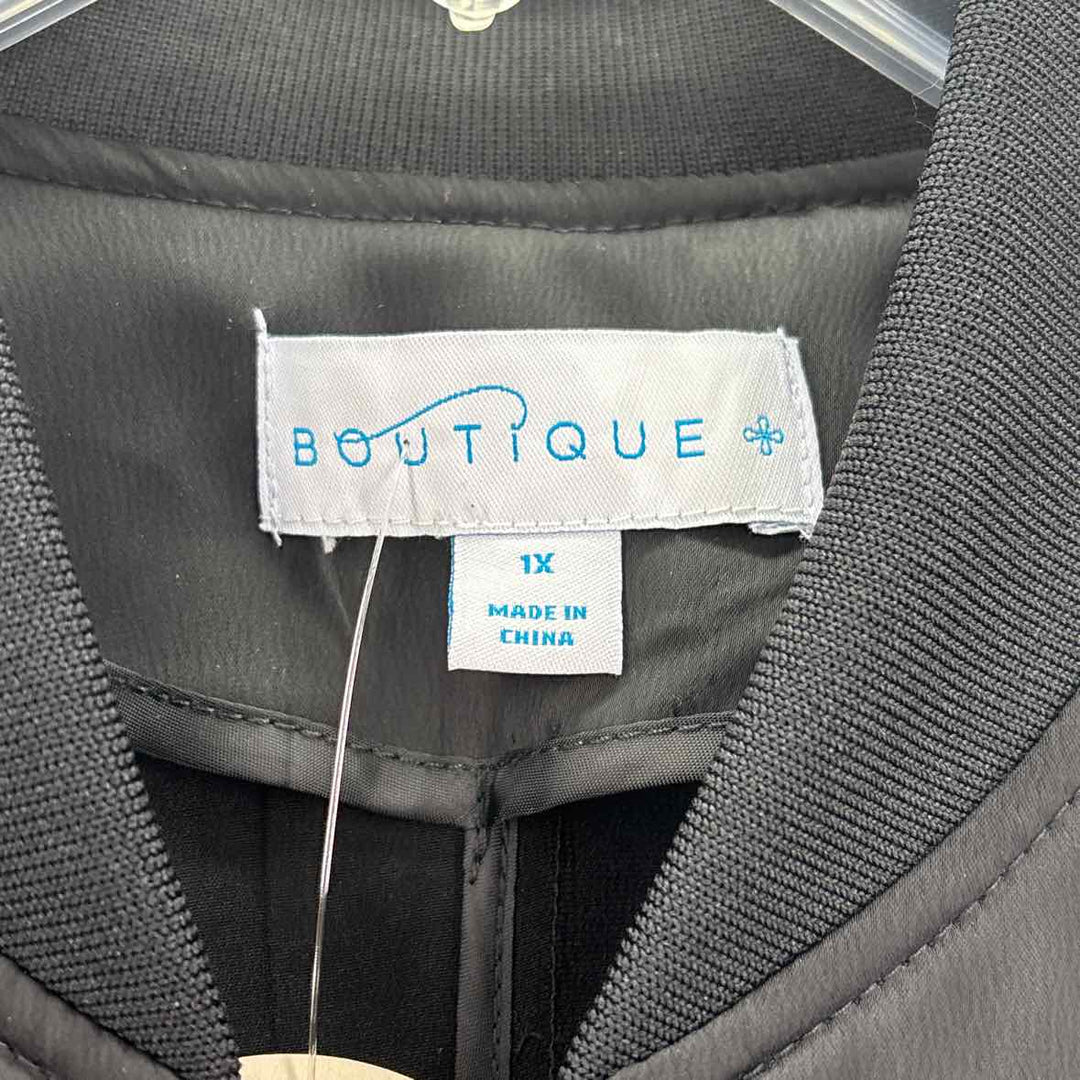 Size 1X Black Satin Jacket