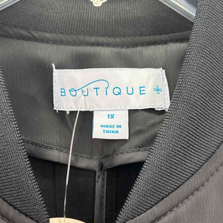 Size 1X Black Satin Jacket