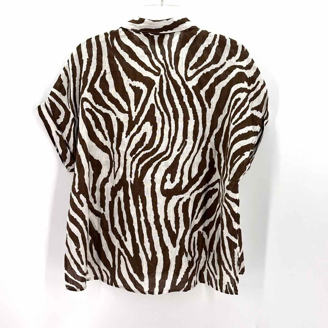 Size L RACHEL ZOE Multi-Color Linen Shirt