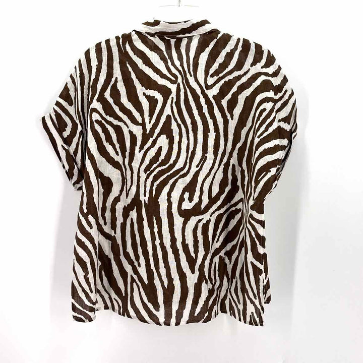 Size L RACHEL ZOE Multi-Color Linen Shirt