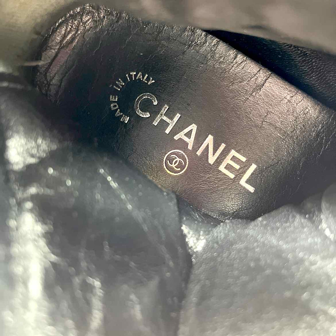 Shoe Size 41 Chanel Black Leather Luxury - Boots