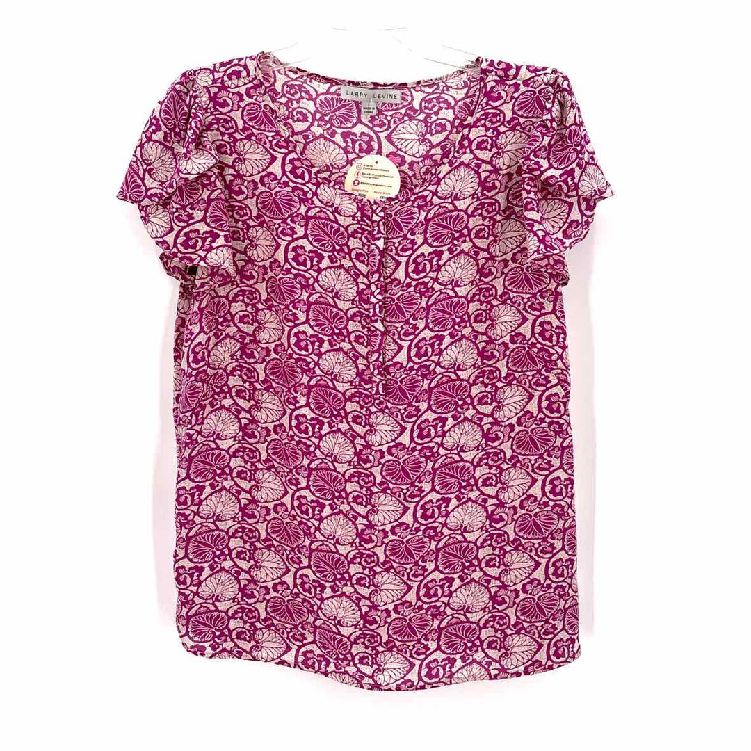 Size L LARRY LEVINE Purple Print Shirt
