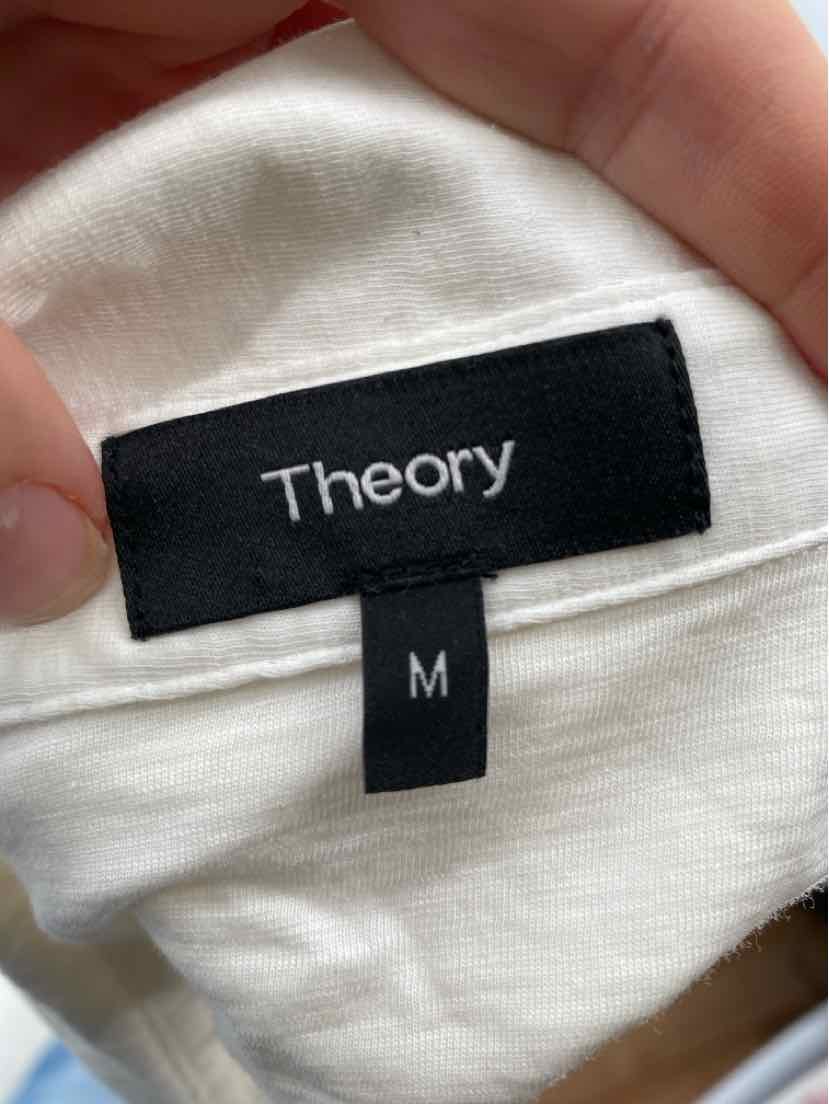 Size M THEORY White Cotton Shirt