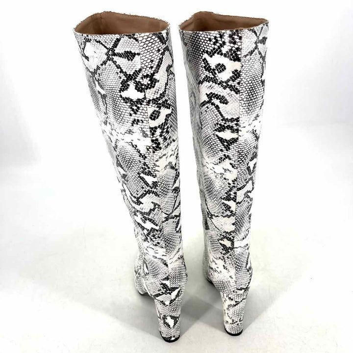 Shoe Size 38 White Faux Leather Boots
