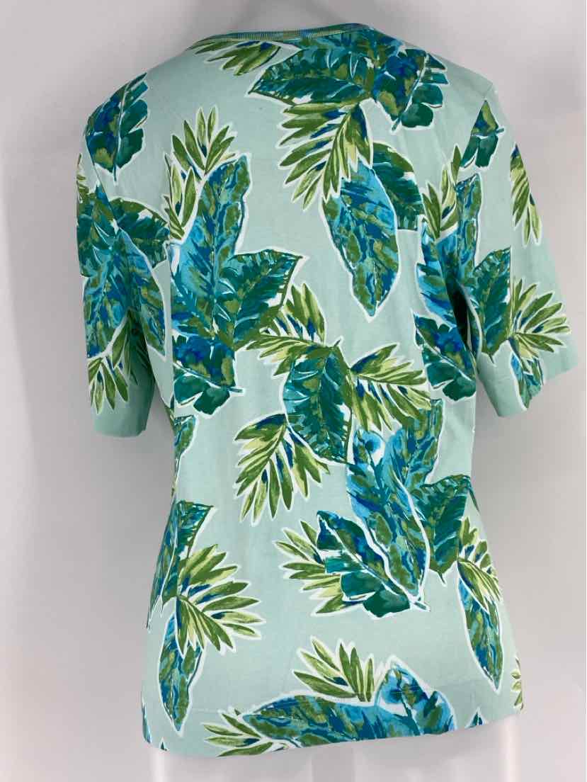 Size L Chico's Green Print Shirt