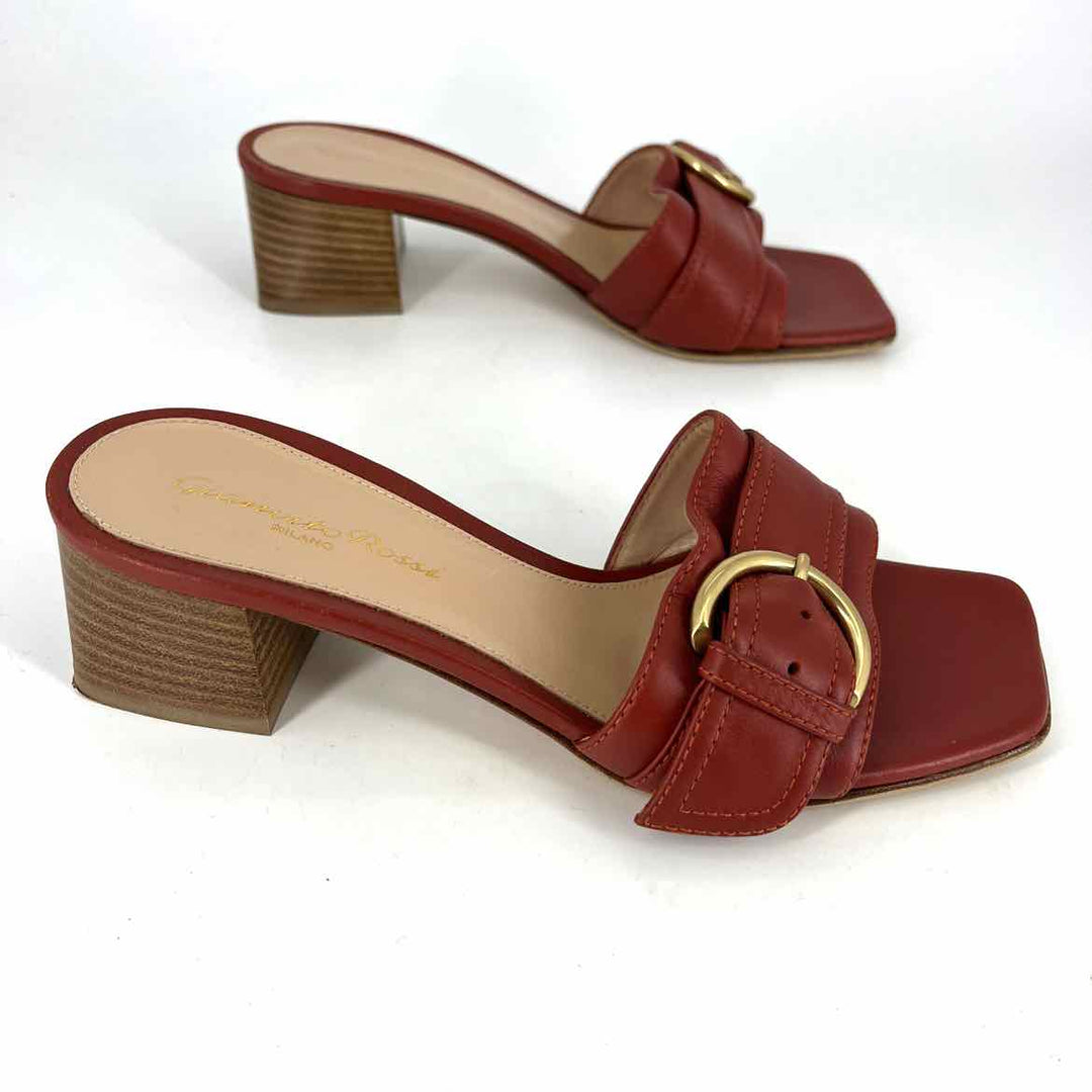 Shoe Size 5.5 GIANVITTO ROSSI Red Leather Sandals