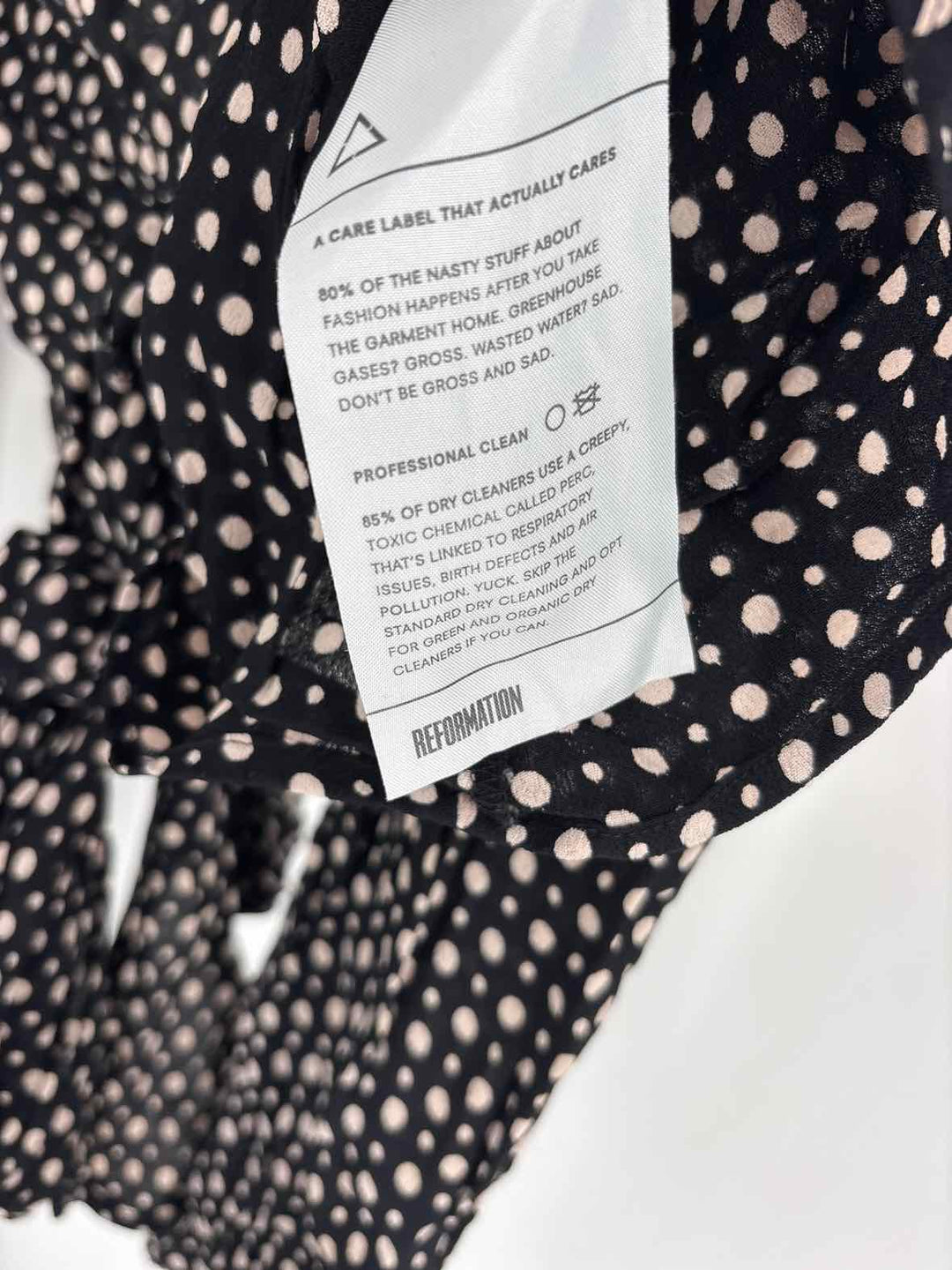 Size M REFORMATION Black Print Shirt