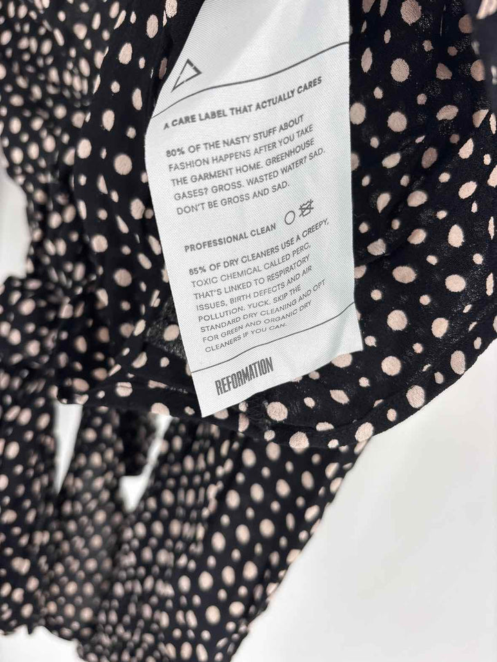 Size M REFORMATION Black Print Shirt