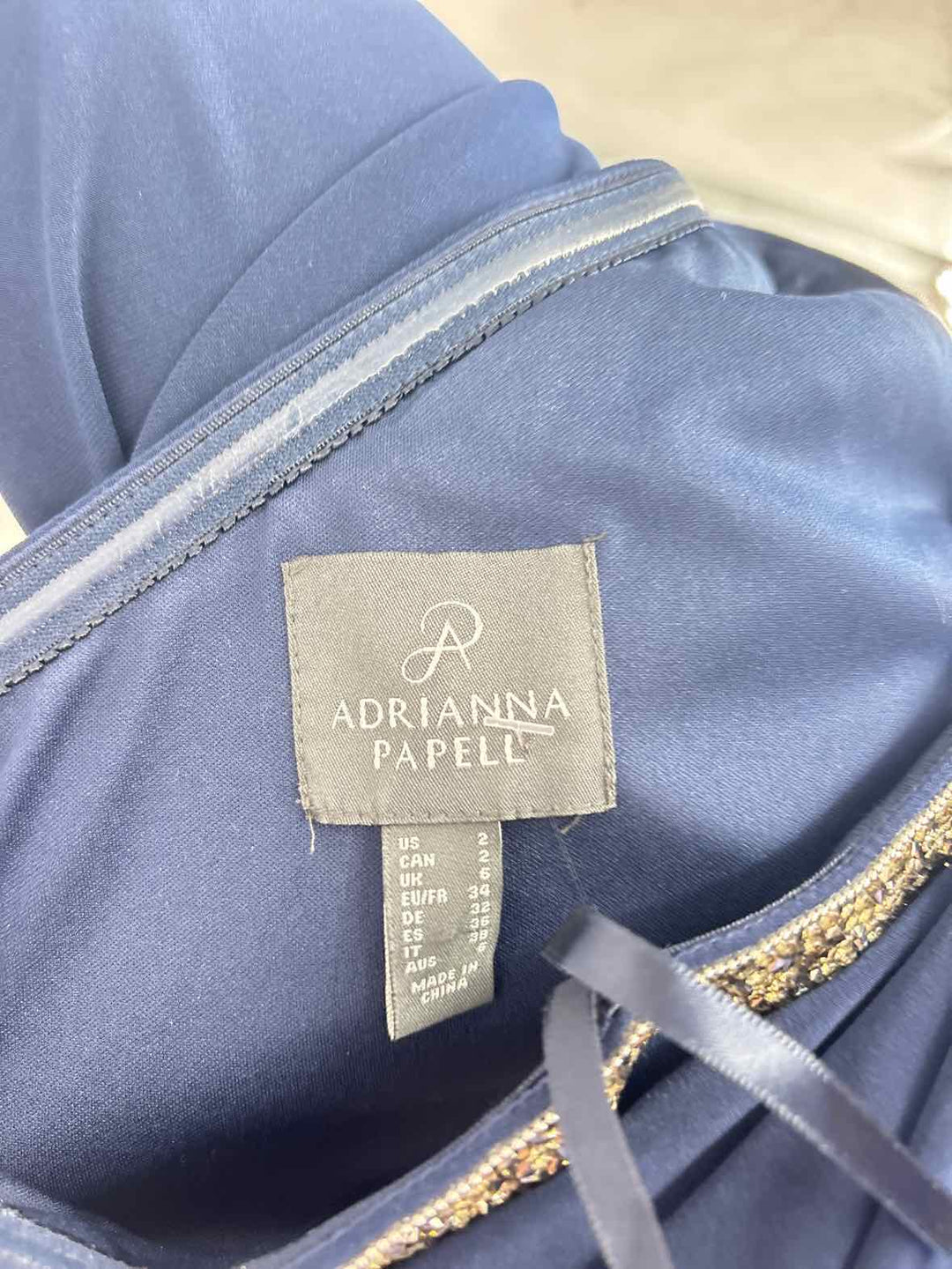 Size 2 Adrianna Papell Navy Dress