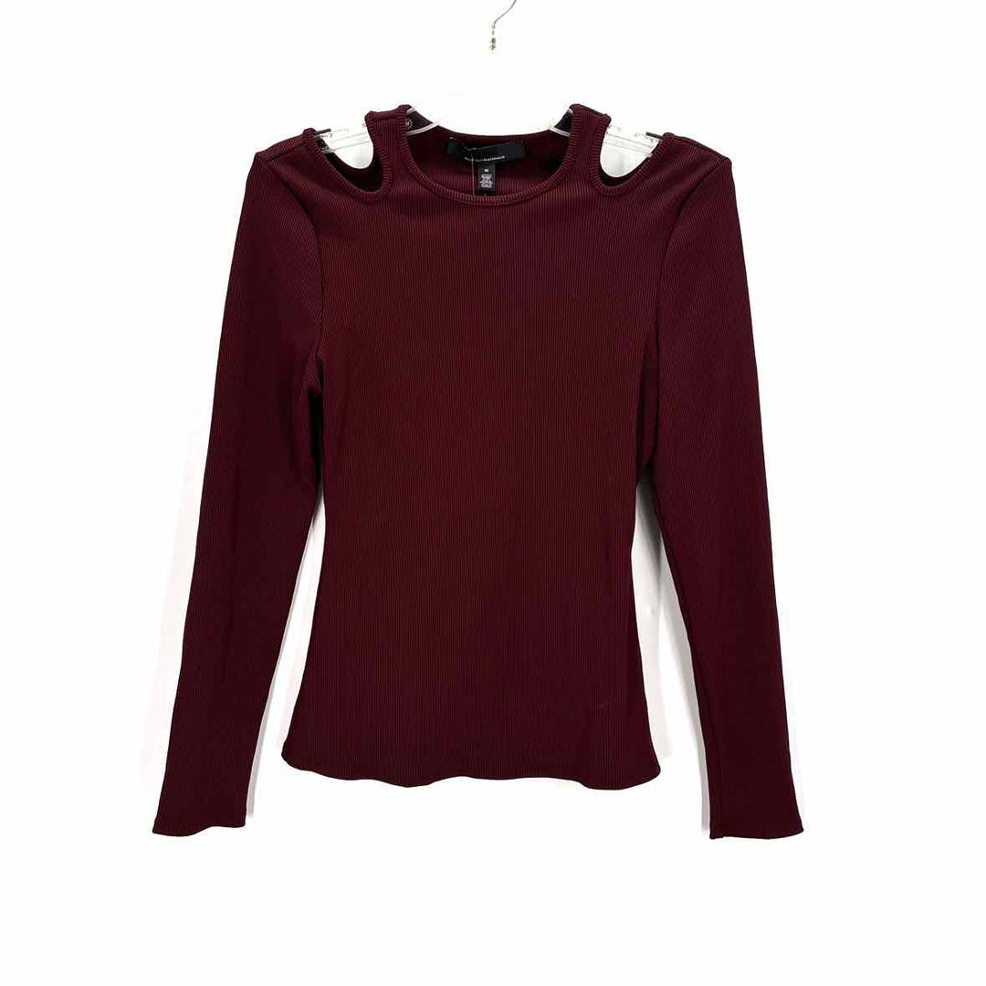 Size M White House Black Market Burgundy Knit Shirt