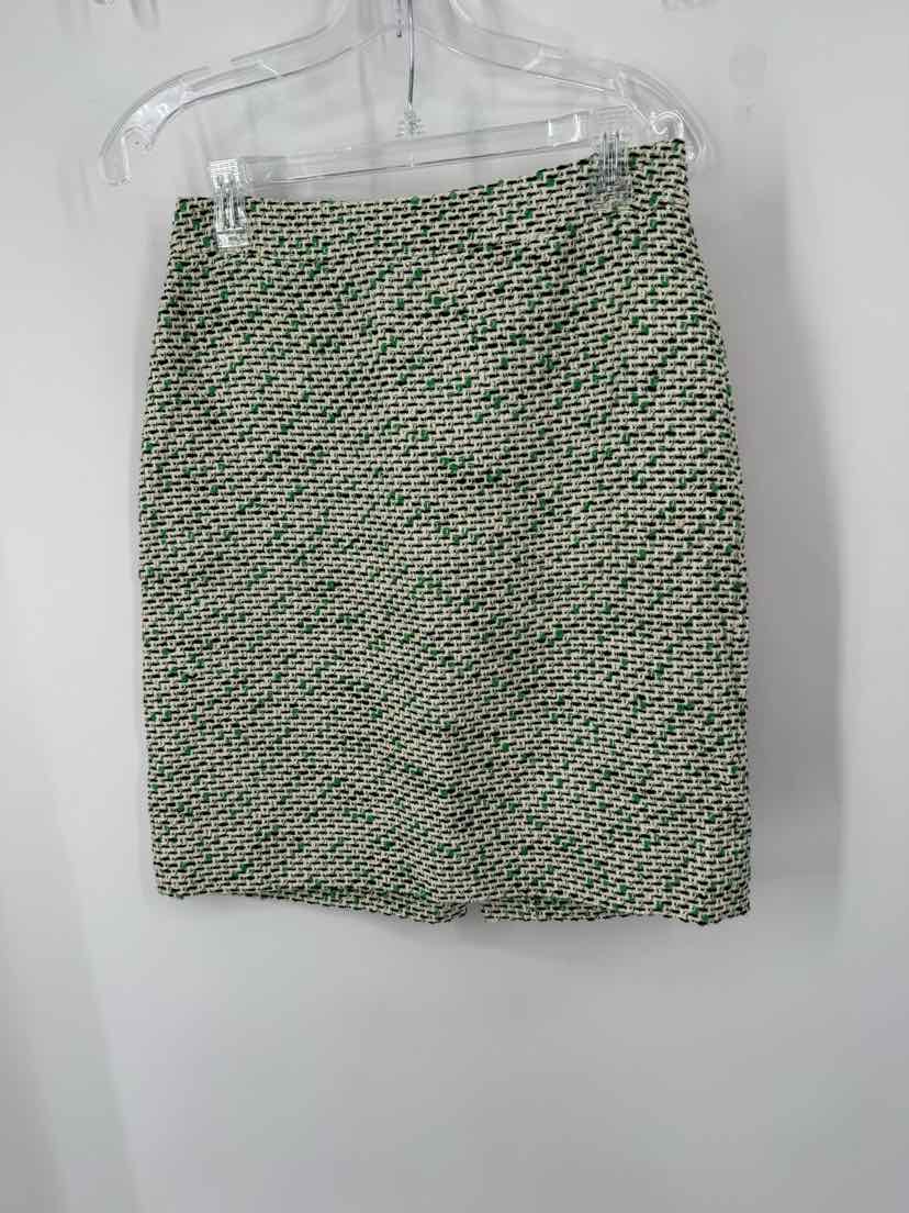 Size 6 Kate Spade Green Tweed Skirt