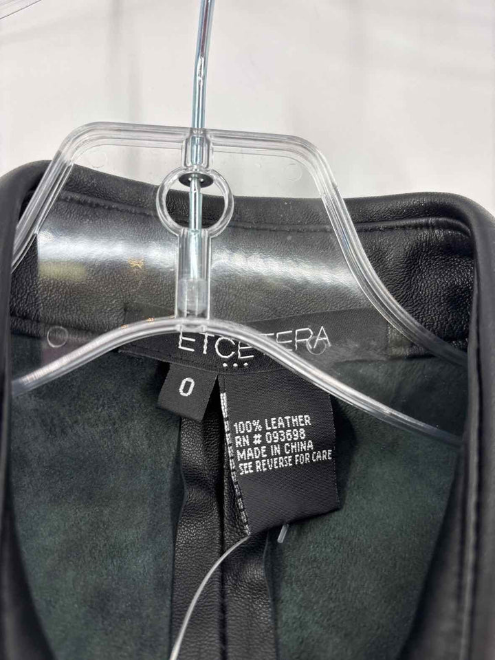 Size 0 ETCETERA Black Leather Dress