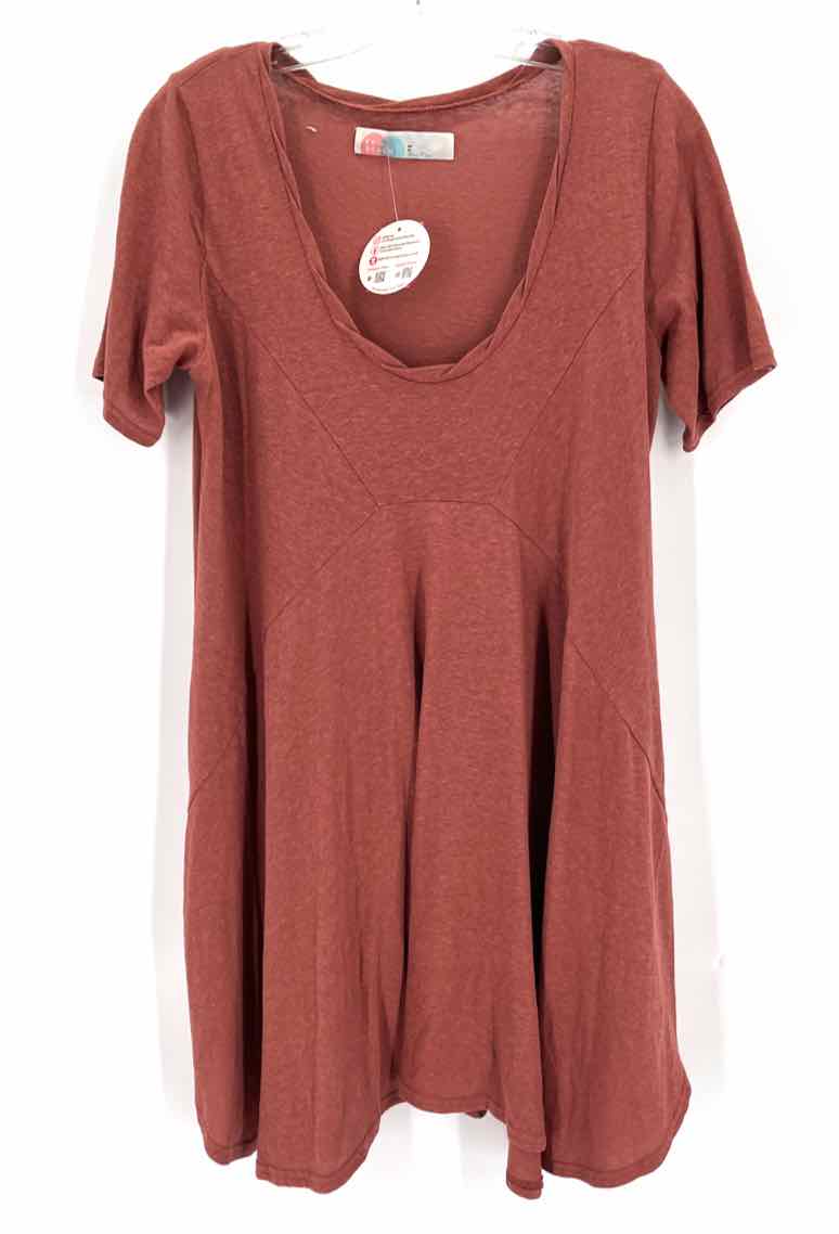 Size M FREE PEOPLE Burnt Orange Cotton Dress