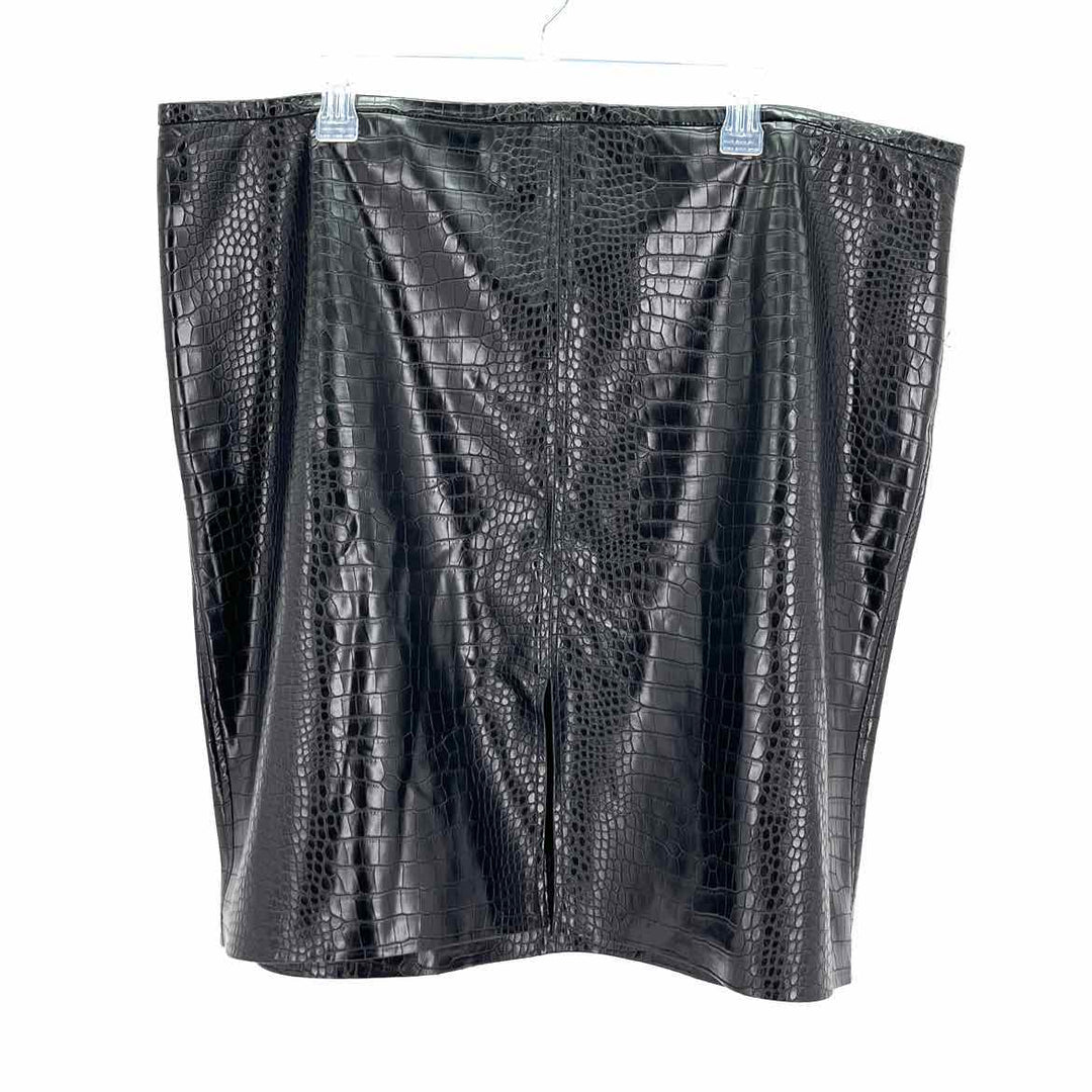 Size 22 J Crew Black Faux Leather Skirt