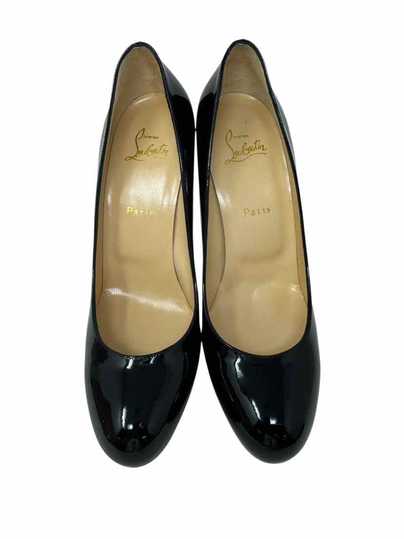 Shoe Size 39.5 CHRISTIAN LOUBOUTIN Black PATENT Luxury - Heels