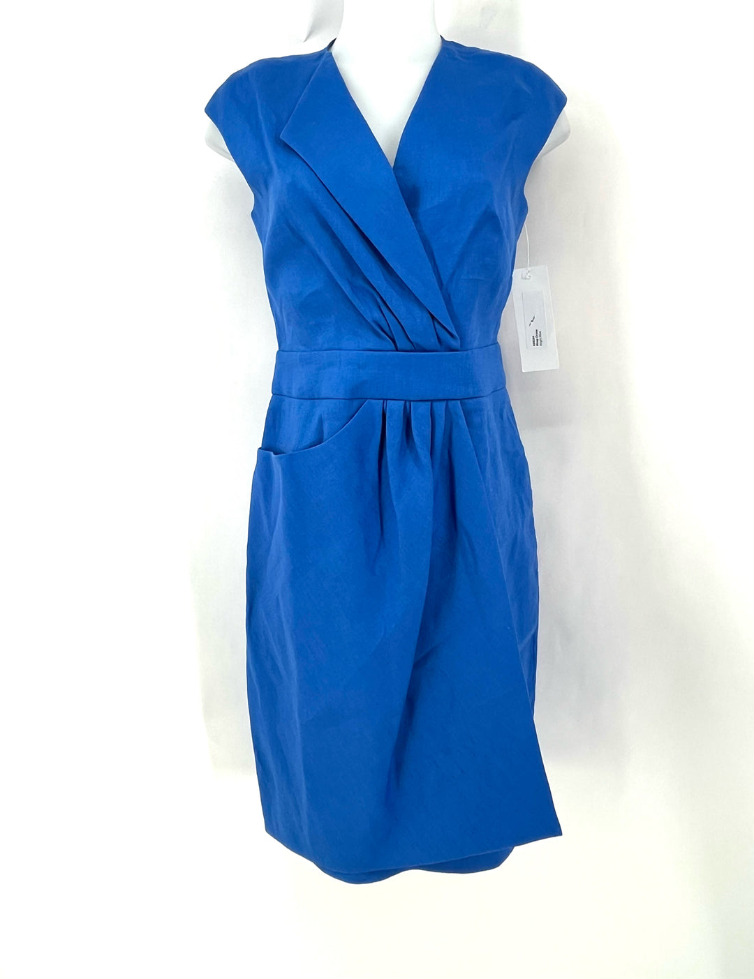 Size 6 LELA ROSE Blue Linen Luxury - Dress