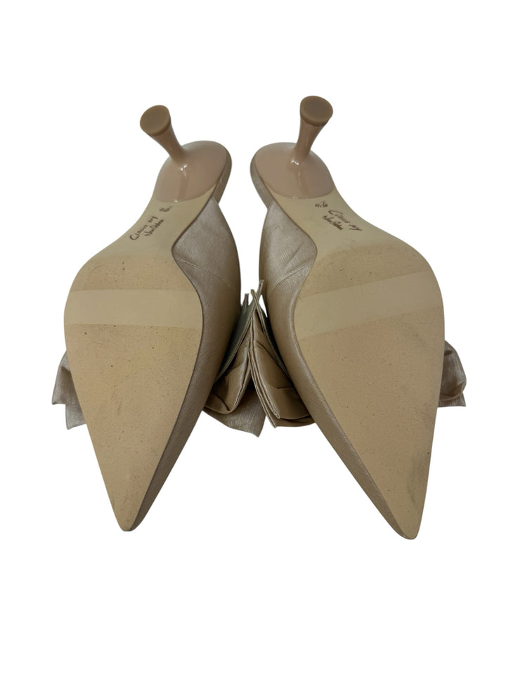 Shoe Size 9.5 Sam Edeleman Beige Sateen Pumps