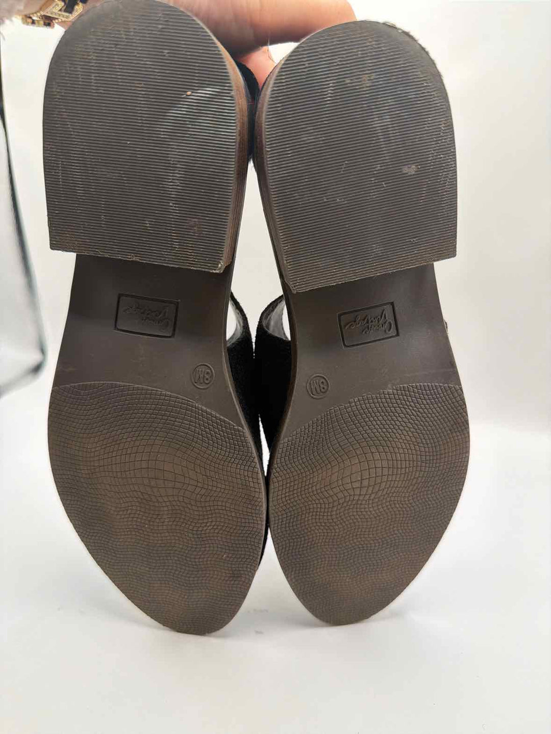 Shoe Size 8 CROWN VINTAGE Black Suede Flats
