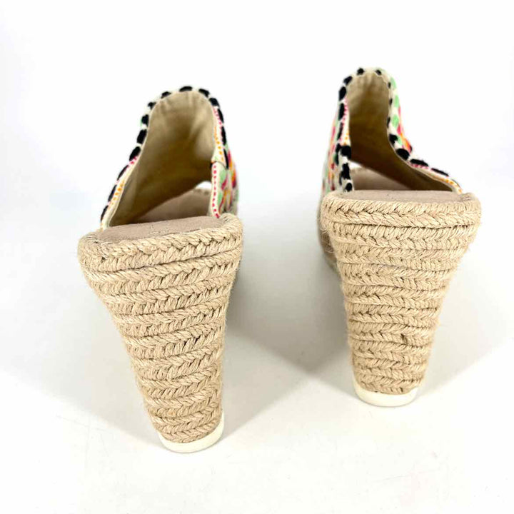 Shoe Size 8.5 Toms Multi-Color Canvas Wedge