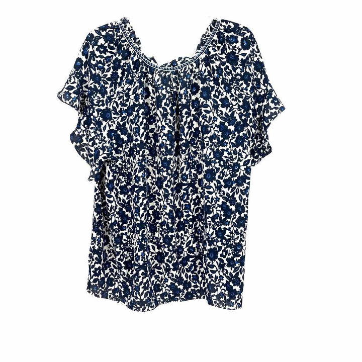 Size 2X MAX STUDIO Navy Print Shirt