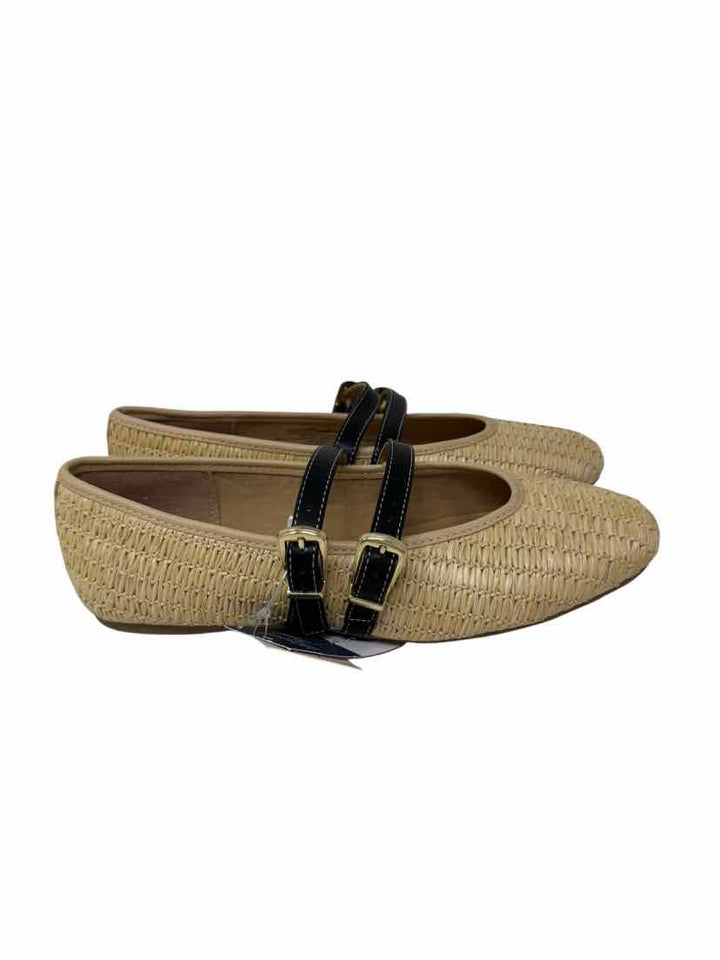 Shoe Size 7.5 UNIVERSAL THREAD Tan Straw Flats
