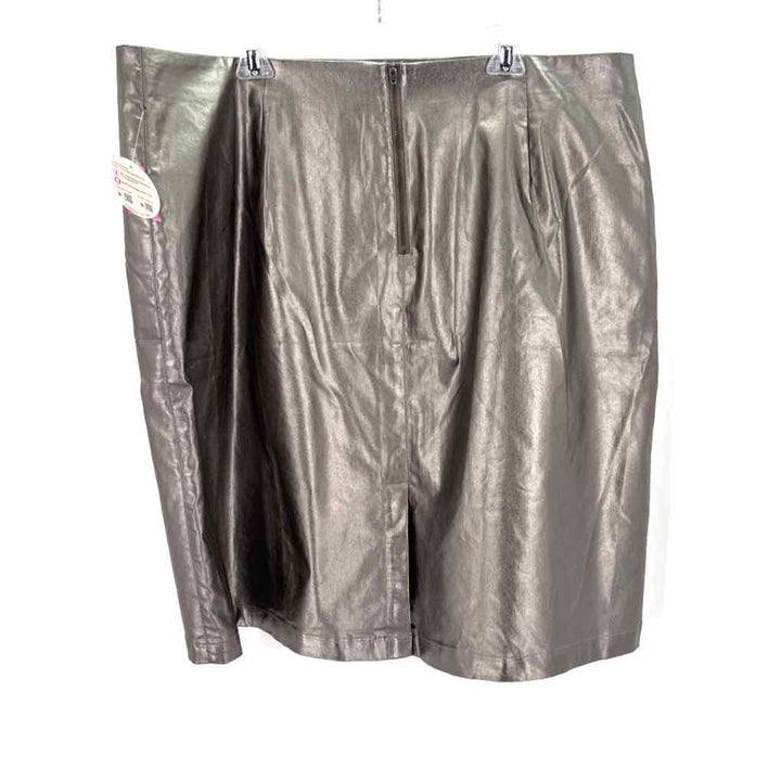 Size 24 Pewter Faux Leather Skirt
