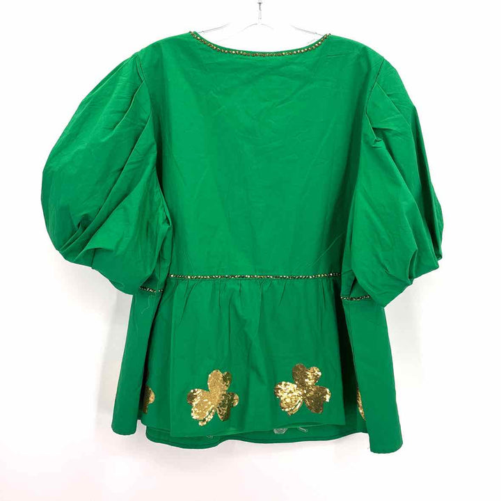 Size 2X Green Sequined Shirt
