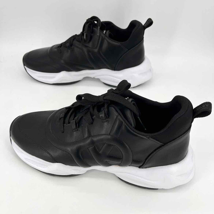Shoe Size 10 DKNY Black Faux Leather Sneakers