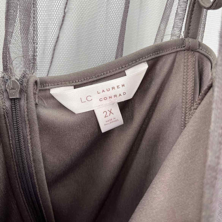 Size 2X LAUREN CONRAD Gray Mesh Dress