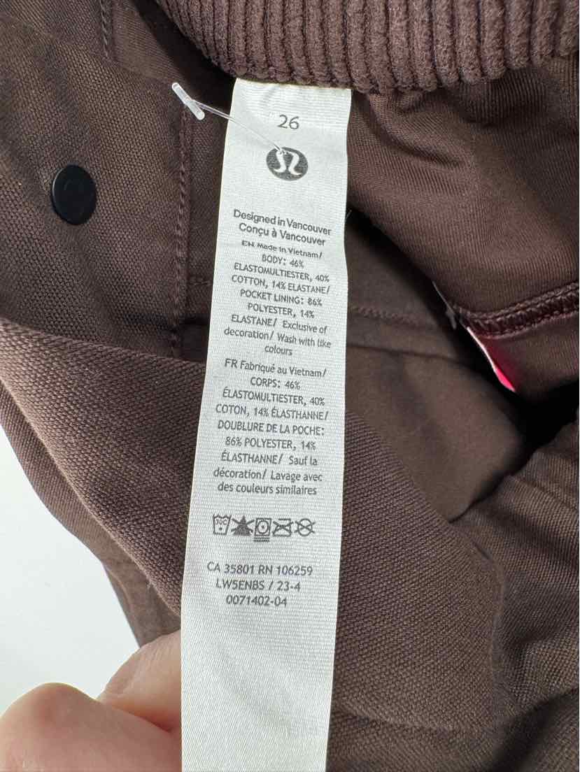Size 26 Lululemon Brown Pants