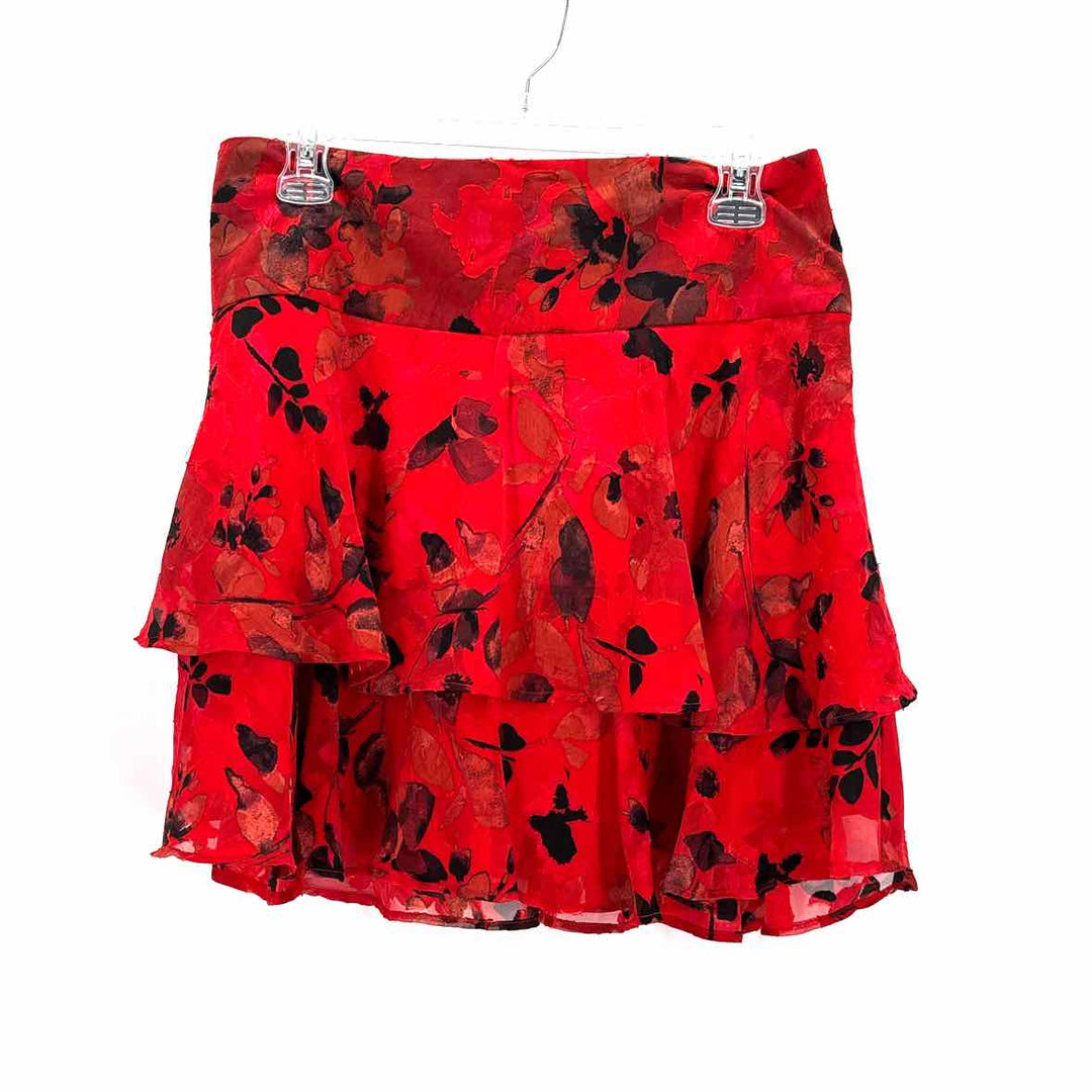 Size L Red Print Skirt