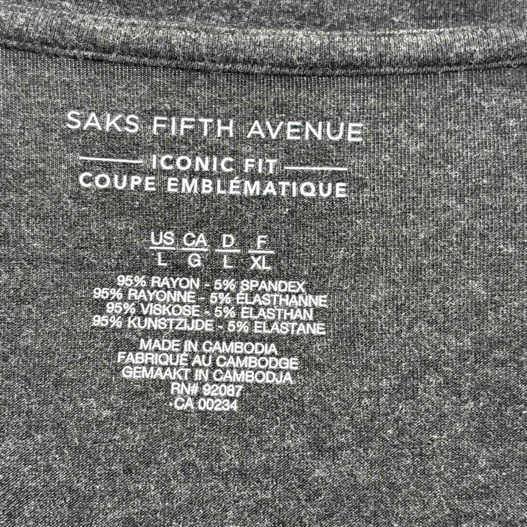 Size L SAKS FIFTH AVENUE Gray Shirt
